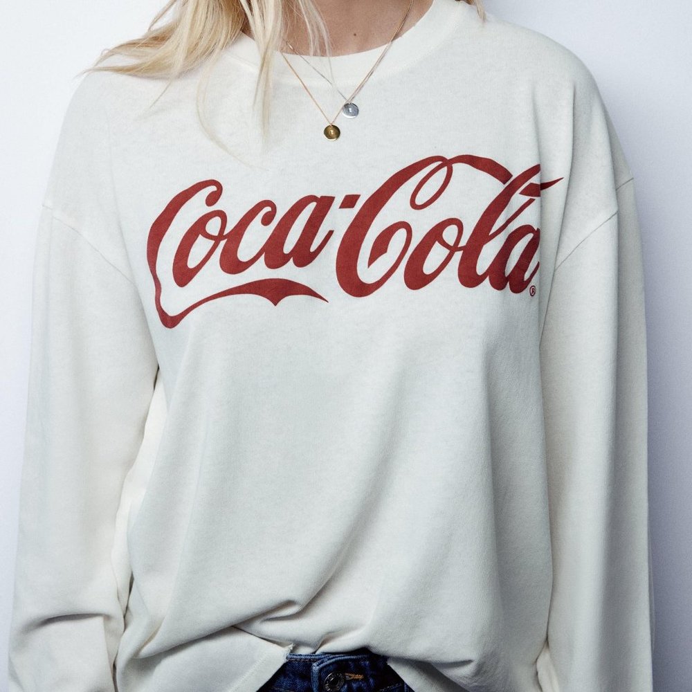 Zara Coca cola ® T-SHIRT - oyster white